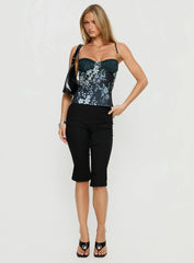 Cacy Cami Top Navy Floral