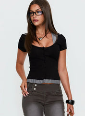Orelie Layered Knit Top Multi