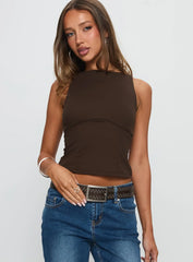Georgetta Bust Detail Cami Top Brown