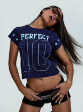 Perfect 10 Graphic Top Blue
