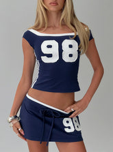 98 Baby Off The Shoulder Top Navy