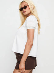 Vaylen Collared Blouse Top White