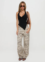 Top Model Low Rise Straight Leg Jeans Zebra