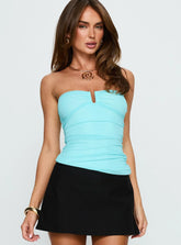 Reminisce Strapless Hardware Detail Top Aqua