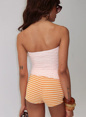 Ordinary Life Strapless Textured Top Pink