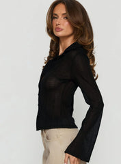 When You Sleep Long Sleeve Top Black
