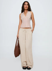 Radiant Beam Halter Top Orange Stripe