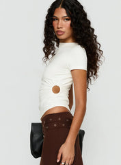 Chelese Cut Out Ruched Top White