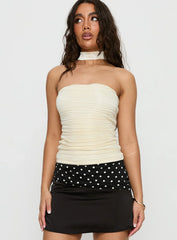 Plentiful Strapless Scarf Detail Top Champagne