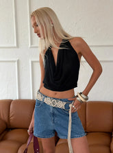 Carefree Days Cowl Neck Top Black