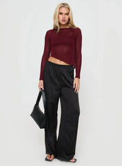 Pratt Long Sleeve Top Burgundy
