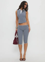 Tisuka Top Navy Check