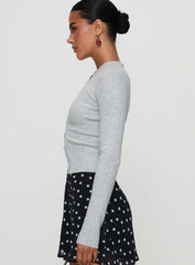 Suzu Long Sleeve Knit Top Grey