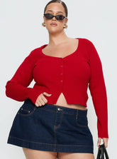 Sorenna Long Sleeve Top Red Curve