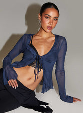 Everly Long Sleeve Top Navy