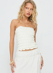 Jullian Strapless Textured Top Ivory