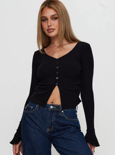 Take My Time Long Sleeve Top Black