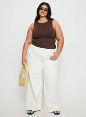 Georgetta Bust Detail Cami Top Brown Curve