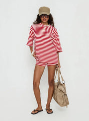 Bryanne Short Sleeve Top Red Stripe