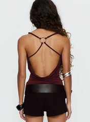 Nerolia Halter Ring Top Burgundy