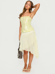 Diena Sequin Corset Top Yellow