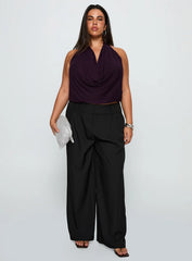 Carefree Days Cowl Neck Top Purple Curve