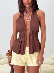 Illuminated Halter Top Mocha