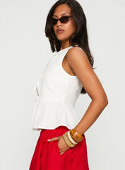 Rosellah Tie Up Top White
