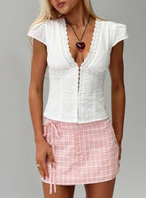 Speechless Lace Trim Top White