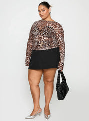 Believe Me Long Sleeve Top Leopard Curve