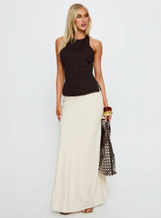 Harlene Back Detail Top Brown