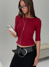 Elaia 3/4 Sleeve Top Red