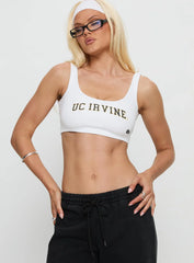 UC Irvine Scoop Neck Crop Top White
