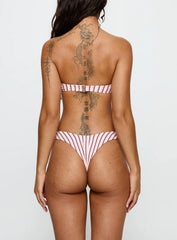 Tamrali Bandeau Bikini Top Pale Pink Stripe