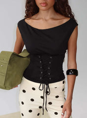 Unbothered Corset Top Black