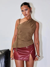 Smash Hit One Shoulder Top Brown
