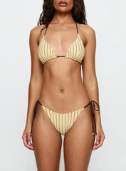 Tyliana Triangle Bikini Top Yellow Stripe
