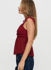 Elysea Top Burgundy