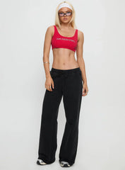 SDSU Scoop Neck Crop Top Red