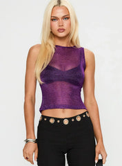 Perfect Mirage Sheer Top Plum