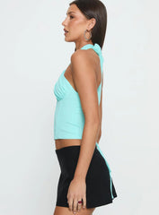 Keileigh Tie Neck Top Blue