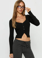 Sorenna Long Sleeve Top Black