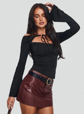 Nevah Long Sleeve Top Black