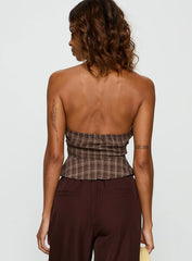 Pleasing Top Brown Check