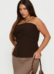 Irresistible Strapless Top Chocolate Curve