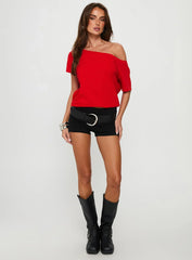 Icon Baby Off Shoulder Top Red