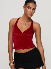 Tuberose Halter Top Red