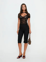 Giallo Lace Top Black