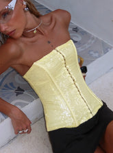 Diena Sequin Corset Top Yellow