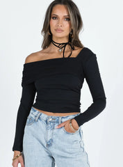 Lynsey Long Sleeve Top Black